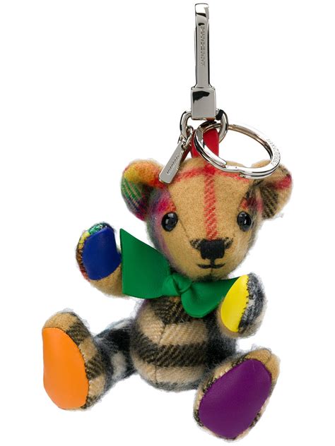 burberry rainbow bear|Thomas Bear Charm in Rainbow Vintage Check Cashmere.